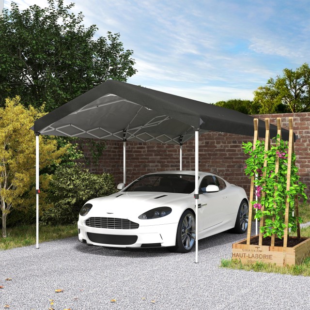 Outsunny Αναδιπλούμενη Πέργκολα Pop Up 6x3 m, UPF50+ με Ρυθμιζόμενο Ύψος και Τσάντα Μεταφοράς, Σκούρο Γκρι 84C-660V00CG