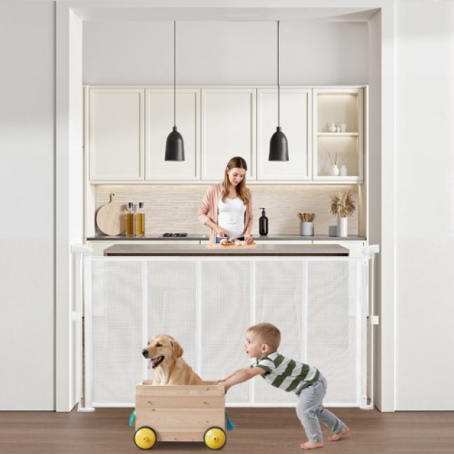 VEVOR Πτυσσόμενη Παιδική Πόρτα 870mm Ύψος 1400mm Πλάτος Λευκή WZSSM...