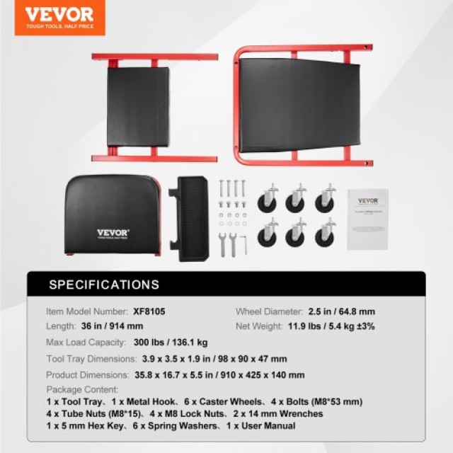 VEVOR 36 Πτυσσόμενο Σκαμπό Συνεργείου 300 lbs  KZDXCTBYXJ36A0O8IV0