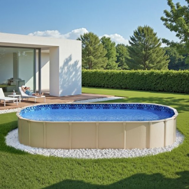 VEVOR Επικάλυψη Επένδυσης Πισίνας Οβάλ 18x33ft για Ύψος Τοίχου 54in YCNCOVAL1833O5421V0