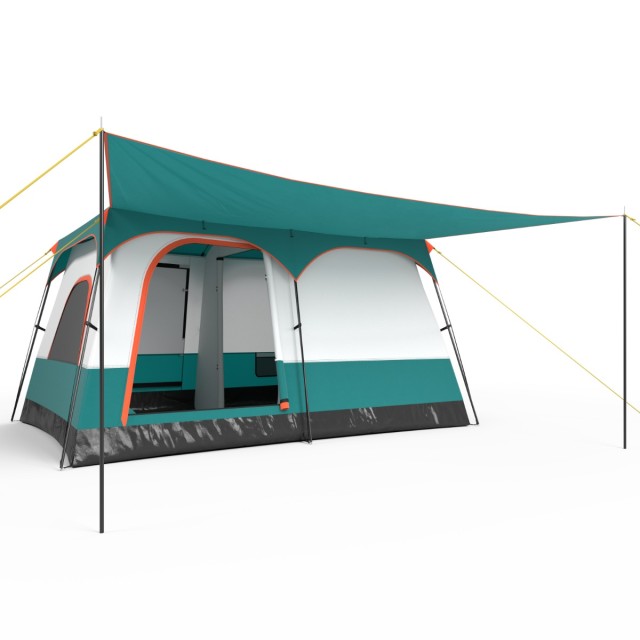 Costway Οικογενειακή Σκηνή Camping με 2 Δωμάτια και Βεράντα, Αδιάβρ...