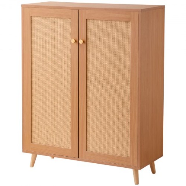 VEVOR  Ντουλάπι Παπουτσιών Rattan 5 Επιπέδων με 2 Πόρτες & Ρυθμιζόμ...
