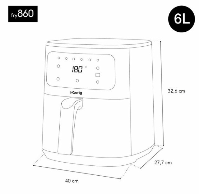 Φριτέζα Αέρος χωρίς Λάδι 6lt Airfryer FRY860 H.Koenig