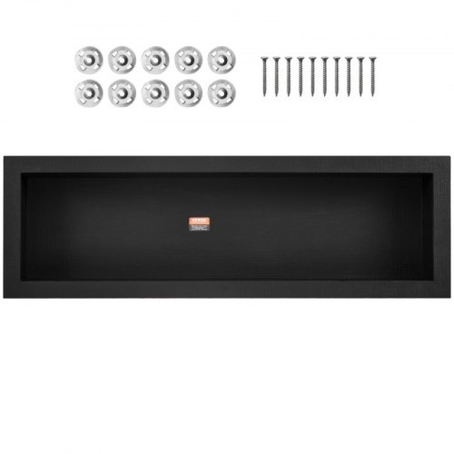 VEVOR Ντουλάπι Ντους 40.64 x 127 cm, Μαύρο, Μοντέρνα Θήκη Σαπουνιού...
