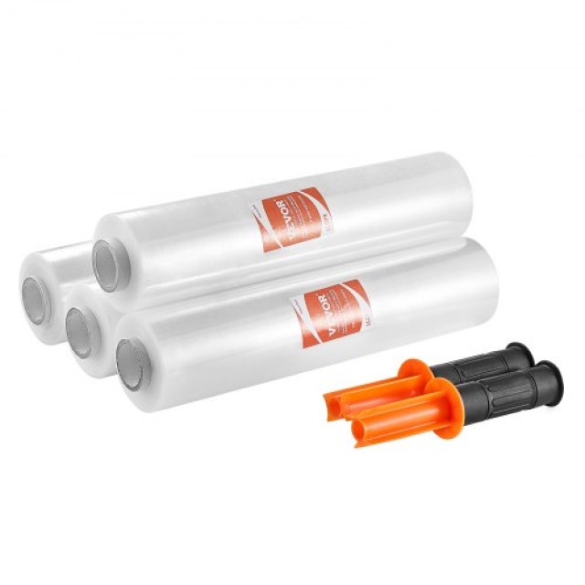 VEVOR Διάφανη Μεμβράνη Συσκευασίας 15x1000, 4τμχ, 60 Gauge με Λαβές  LSM15INCH100J0D51V0