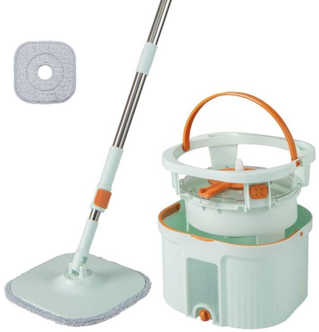 Costway Σετ Σφουγγαρίστρας και Κουβά με Διαχωρισμό Καθαρού/Βρώμικου...