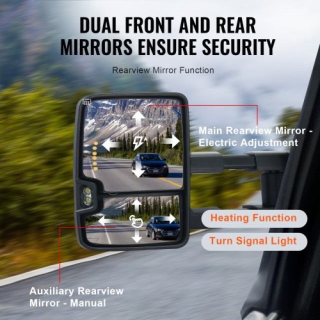 VEVOR Καθρέπτες Ρυθμιζόμενοι με Θέρμανση για Chevrolet Silverado (2...