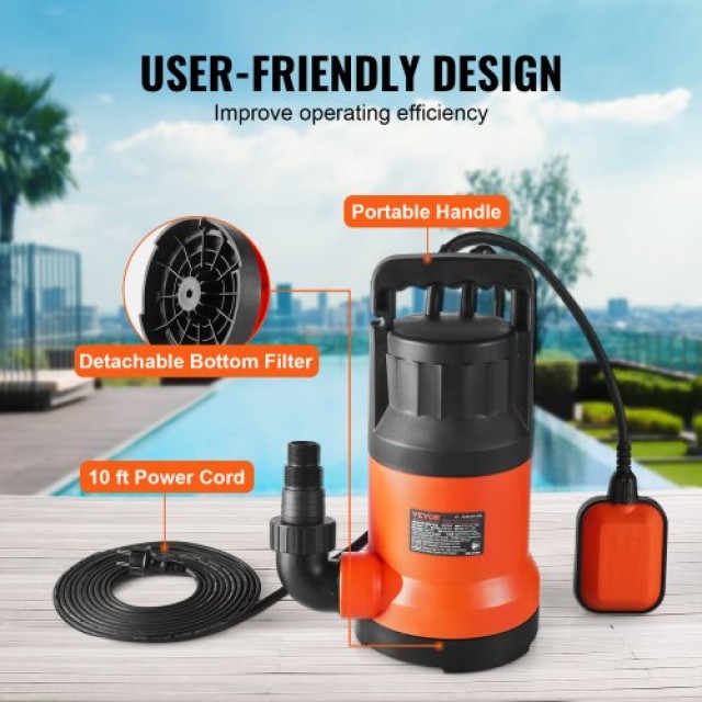 VEVOR Υποβρύχια Αντλία 400W 2510 GPH 8m  QSSZBSL067HP482VMV2
