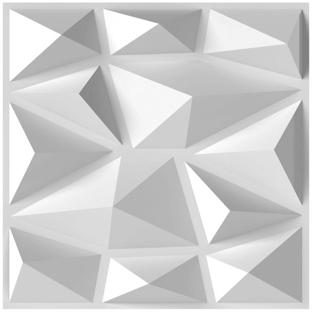 Costway  Σετ 50 τμχ Διακοσμητικά Πάνελ PVC Diamond 30x30 εκ. Λευκό ...