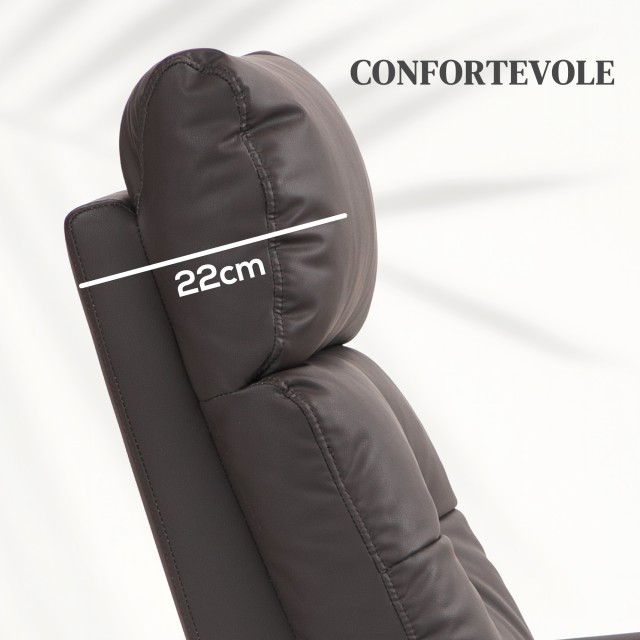 HOMCOM Relaxation Lift and Recliner Πολυθρόνα με 8 Σημεία Μασάζ και Θέρμανση, 2 Τηλεχειριστήρια, Καφέ 713-162V90DR