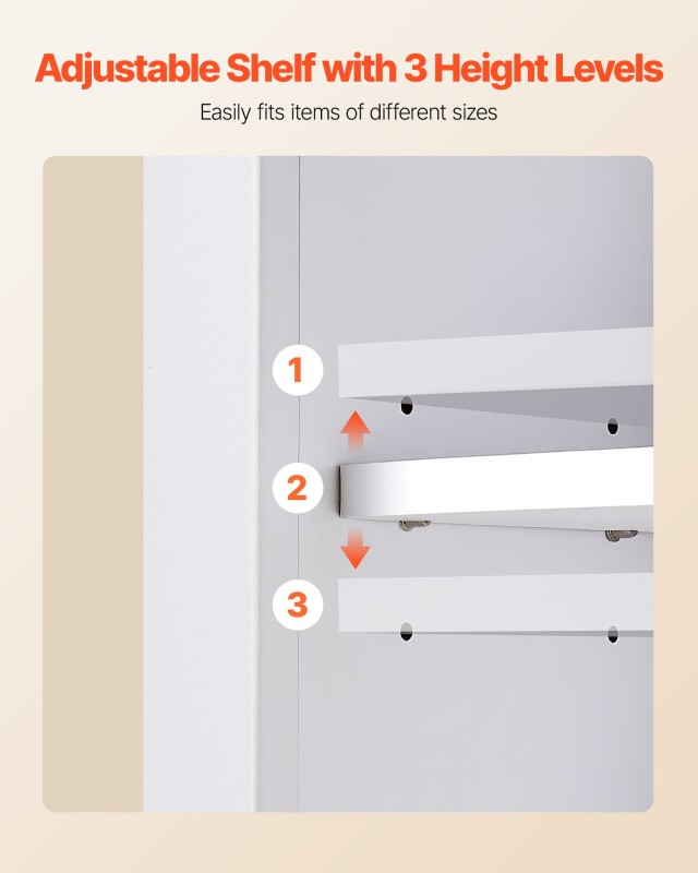 VEVOR Δίφυλλη Ντουλάπα Τοίχου Μπάνιου με Ρυθμιζόμενο Ράφι, 23x8x27 ...