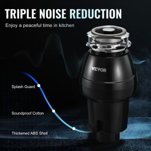 VEVOR  Απορριμματοφάγος 1/2 HP 3820 RPM 3-Βolt  GDLJCLQ12HPZU2ME7V2