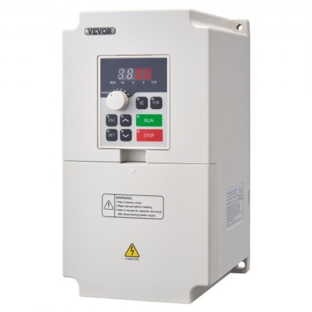 VEVOR Μετατροπέας Συχνότητας 5HP 4KW 8.5A 3 Φάσεων AC 380V Είσοδος σε 3 Φάσεων 0-380V Έξοδος 0-2000Hz BPQDQ4KW380VTZ18XV8