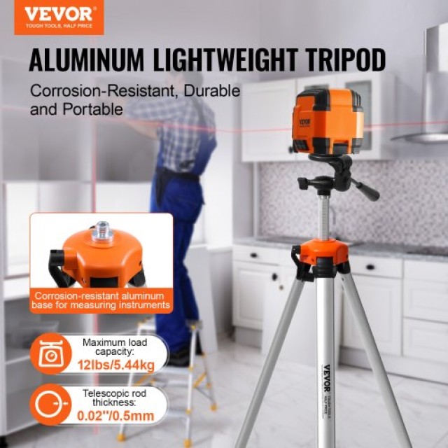Τρίποδο VEVOR Laser Level ¼ x 20, Ρυθμιζόμενο Ύψος 27.36-68.11 ίντσες  QZSJJBZSSTS0DI7ADV0