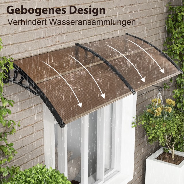 Costway Βεράντα Αλουμινίου 199 x 99 cm για Είσοδο Σπιτιού, Καμπύλο ...