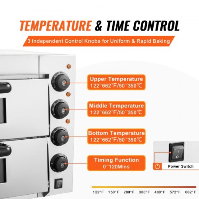 Επαγγελματικός Ηλεκτρικός Φούρνος Πίτσας VEVOR για 16 Πίτσα  FMDRPS...