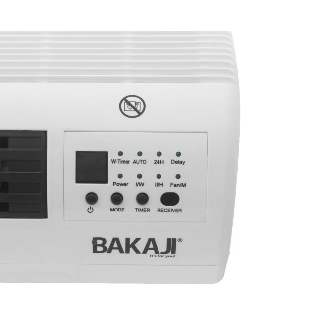 BAKAJI Ηλεκτρική Κεραμική Θερμάστρα Τοίχου 2000W με Χρονοδιακόπτη 2...