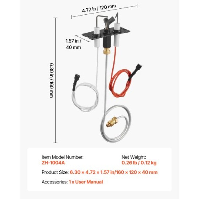 VEVOR Σύστημα Φλόγας Φυσικού Αερίου SRV2090-012 για Τζάκι, Συμβατό ...