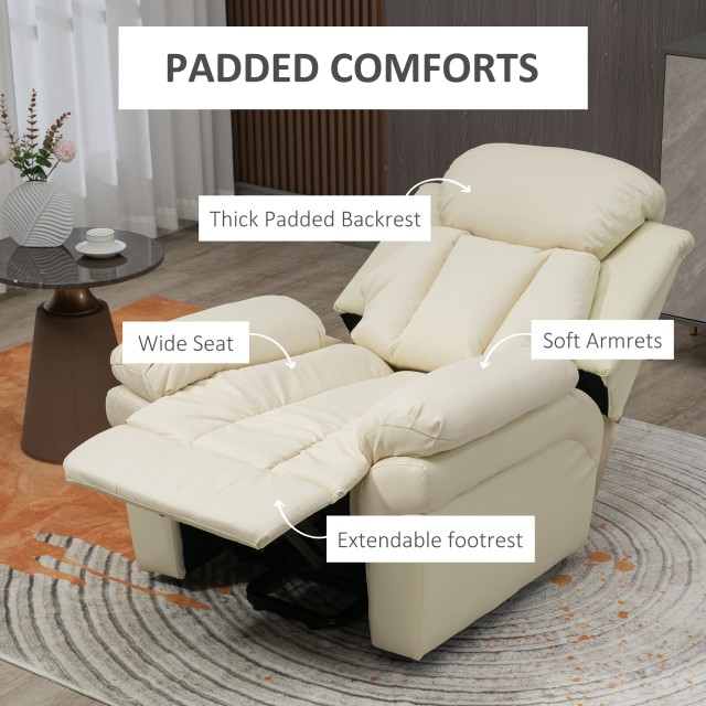 Πολυθρόνα HOMCOM Electric Lifter Relax με παχιά επένδυση και τηλεχειριστήριο, 96x93x105cm, κρέμα 713-013V91CW