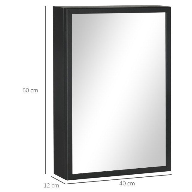Καθρέπτης Μπάνιου με Ντουλάπι 40 x 12 x 60 cm Kleankin 834-532V00BK