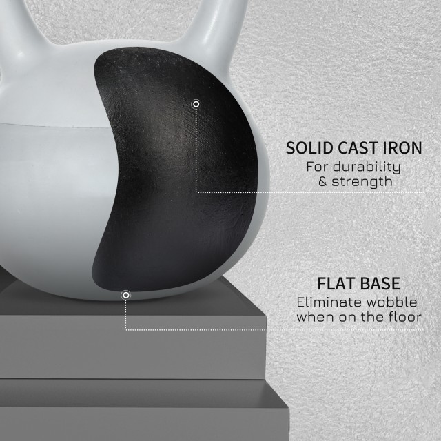 SPORTNOW Kettlebell 12kg σε PVC και μεταλλική άμμο για προπόνηση ώμων και δικεφάλων, 22x22x29 cm, γκρι A91-270V04GY