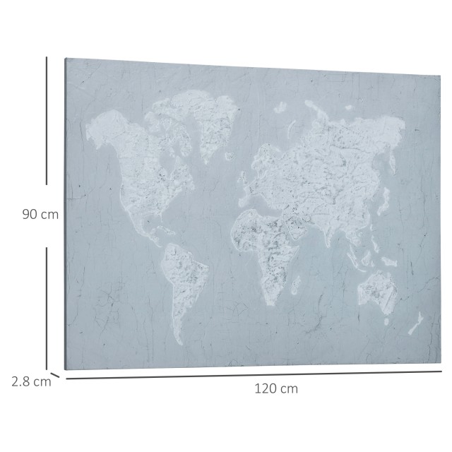Εκτύπωση καμβά ξύλου πεύκου HOMCOM 120x90cm για σπίτι και γραφείο, γκρι και λευκό L00-010