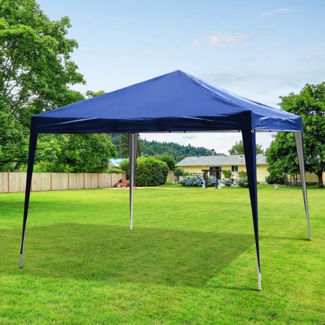 Outsunny Gazebo Πτυσσόμενη Ατσάλινο Κατασκευή Μπλε Ύφασμα Oxford Κάλυμμα 3x3m 840-158BU