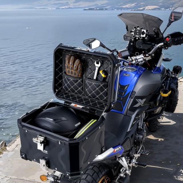 VEVOR 55L Μοτοσυκλετιστική Βαλίτσα Ουράς με Δερμάτινη Επένδυση MTCJ...