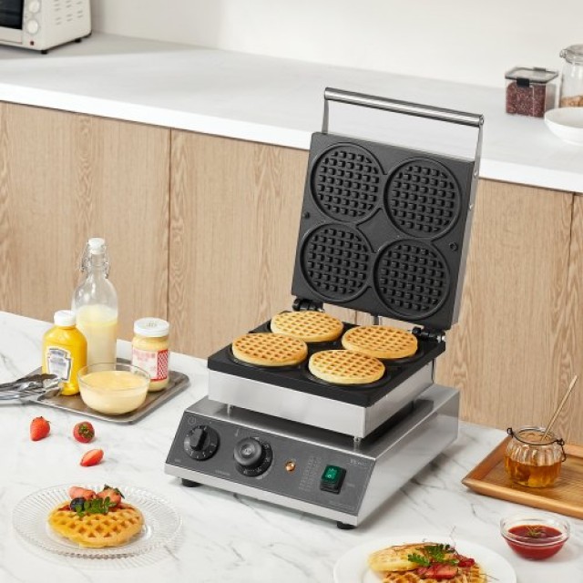 VEVOR  Επαγγελματική Βαφλιέρα 4 Θέσεων 1750W Αντικολλητική SYBLSHFBJDPF0EHRRV2