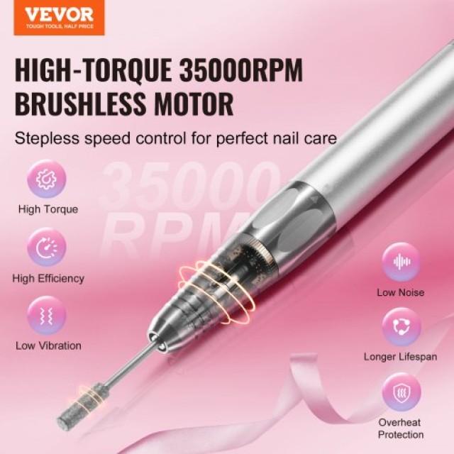 Ηλεκτρικός Ασύρματος Τροχός Νυχιών VEVOR 35000RPM με Βούρτσα Μοτέρ  CDSMJDMJBXSZK7D4YV2