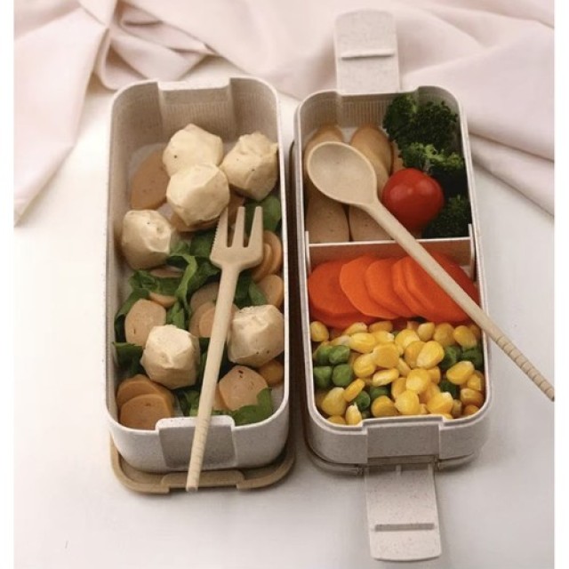 Φαγητοδοχείο - Lunch Box 2 Επιπέδων με Μαχαιροπίρουνα 750ml Ruhhy 24528