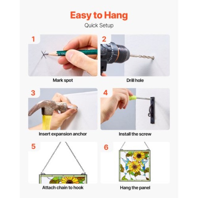 VEVOR Βιτρώ Κρεμαστό Παράθυρο Tiffany 20x20 Ίντσες με Αλυσίδα ZXFXC... VEVOR Βιτρώ Κρεμαστό Παράθυρο Tiffany 20x20 Ίντσες με Αλυσίδα ZXFXC...