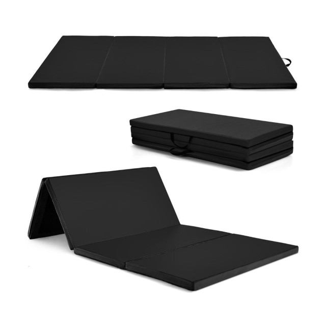 Costway Πτυσσόμενο Στρώμα Ασκήσεων 240x120x5 cm με Βέλκρο & 2 Χειρο...