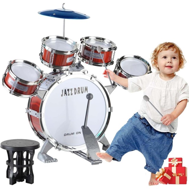 BAKAJI Παιδικό Σετ Τυμπάνων Jazz με 5 Τύμπανα, Σκαμπό, Πεντάλ και Μ... BAKAJI Παιδικό Σετ Τυμπάνων Jazz με 5 Τύμπανα, Σκαμπό, Πεντάλ και Μ...
