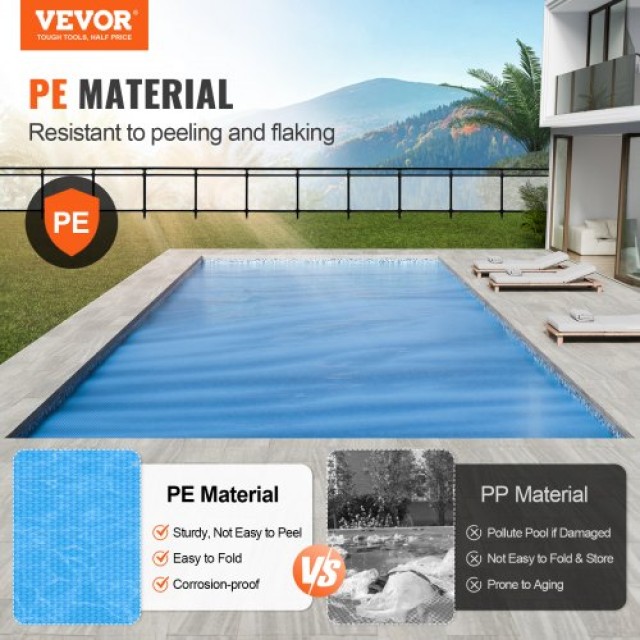 VEVOR  Ηλιακή Κάλυψη Πισίνας 24x12 ft, Ορθογώνια Κουβέρτα 8 mil, Μπλε TYNJRYCMJX24RXN7QV0