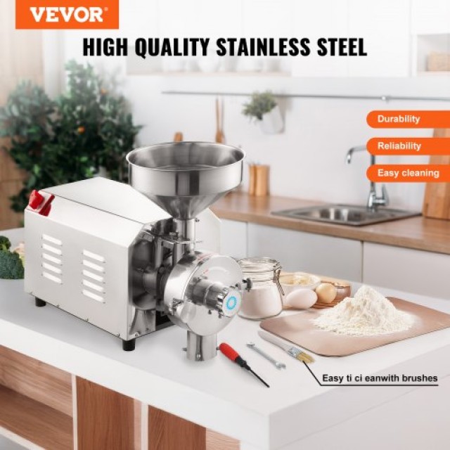 VEVOR  Μύλος Άλεσης Δημητριακών 2200W Μηχανή Επεξεργασίας Τροφίμων ...