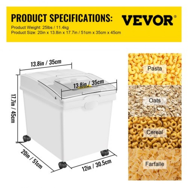 VEVOR  Κάδοι Αποθήκευσης Υλικών 33L με Ρόδες και Καπάκι, 3τμχ MX40QKSGM00000001V0