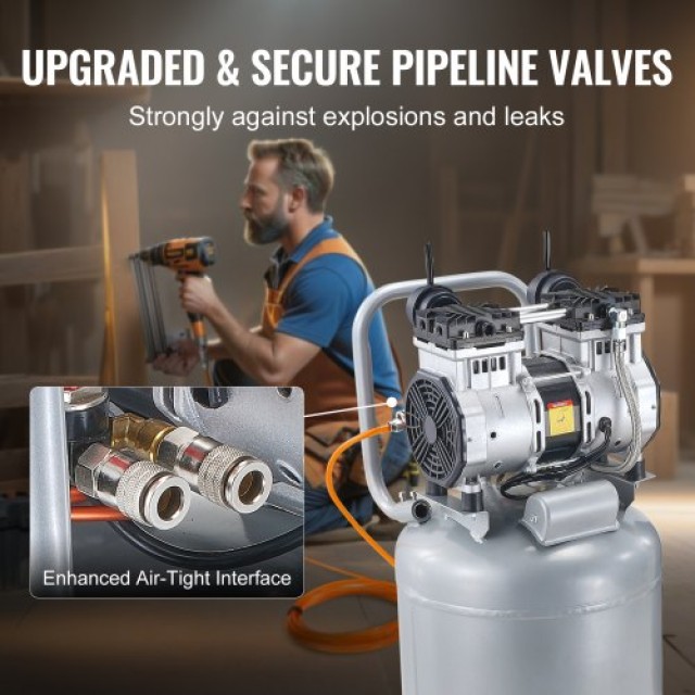 VEVOR Αεροσυμπιεστής 13 Γαλόνια 2HP 4 SCFM@90PSI Χωρίς Λάδι 116PSI  13JLLSKYJ20H1YVPNV2