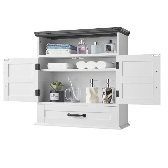 VEVOR Ντουλάπι Τοίχου Μπάνιου με Ρυθμιζόμενο Ράφι, Λευκό, 61x23x63.... VEVOR Ντουλάπι Τοίχου Μπάνιου με Ρυθμιζόμενο Ράφι, Λευκό, 61x23x63....