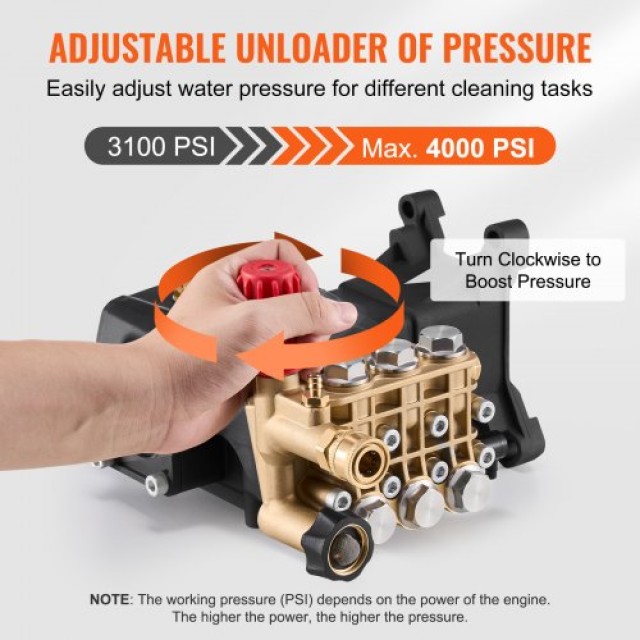 VEVOR  Αντλία Πλυντηρίου Υψηλής Πίεσης 4000 PSI 4.0GPM 1 Άξονας Ορι...