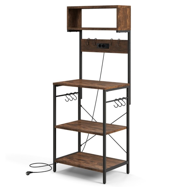 Costway Πολυλειτουργική Μεταλλική Ραφιέρα Κουζίνας με Ηλεκτρική Παρ...