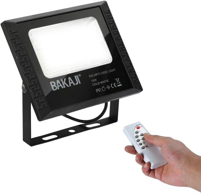 BAKAJI  Φάρο LED 10W Ηλιακός Πάνελ Φως Εξωτερικού Χώρου Υψηλής Φωτεινότητας 200 lm + Τηλεχειριστήριο  02837940