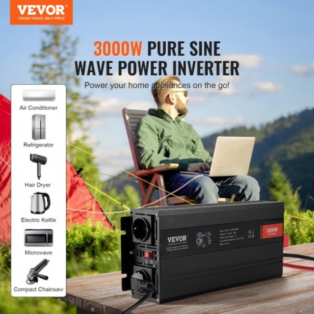 VEVOR Inverter 3000W 12V/230V LCD Remote CE CZXNBQ3000WC2N69YV2 VEVOR Inverter 3000W 12V/230V LCD Remote CE CZXNBQ3000WC2N69YV2