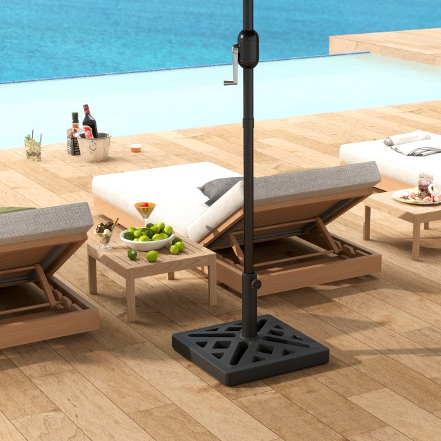 Outsunny Βάση για Ομπρέλα 15kg Τετράγωνη για Ομπρέλες Μέγ. 2.2 m και Κοντάρια 32/38/48 mm, Μαύρο 84D-352V00BK