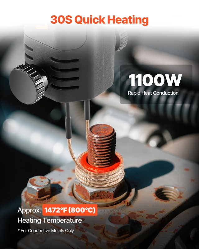 VEVOR Επαγωγική Συσκευή Θέρμανσης για Αφαίρεση Μπουλονιών, 1100W, 2...
