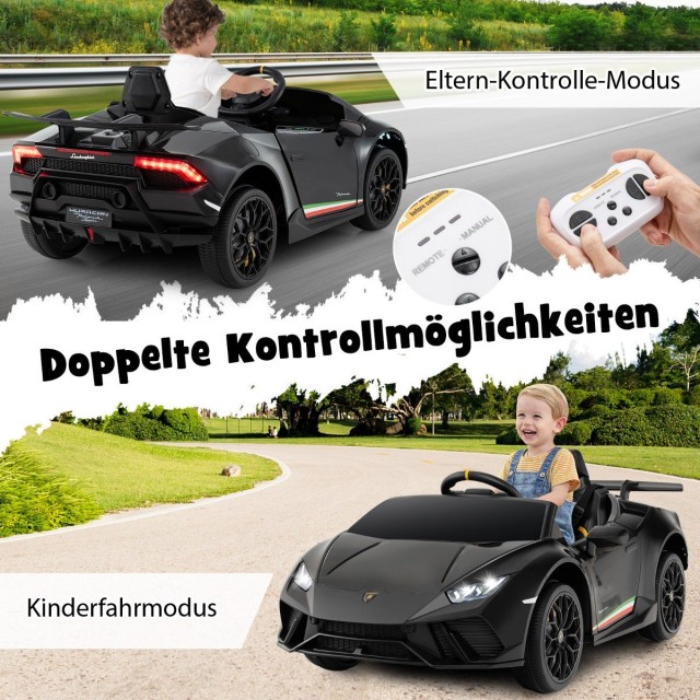 Costway  Παιδικό Ηλεκτρικό Αυτοκίνητο Lamborghini 12V με Τηλεχειριστήριο και LED Φώτα TQ10293DE-DK