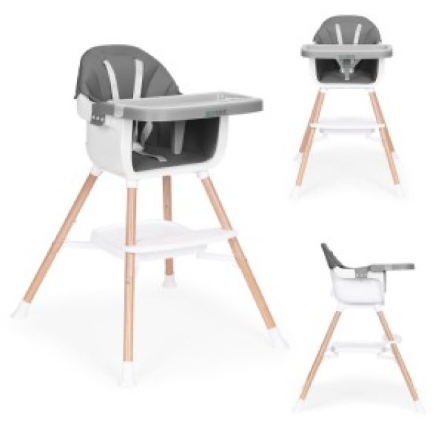 ECOTOYS Καρεκλάκι φαγητού και καθισματάκι 2 σε 1 για παιδιά, γκρι H...