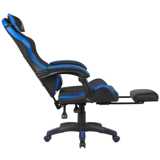 BAKAJI Μπλε Καρέκλα Gaming με Υποπόδιο Εργονομική Ρόδες Ρυθμιζόμενο... BAKAJI Μπλε Καρέκλα Gaming με Υποπόδιο Εργονομική Ρόδες Ρυθμιζόμενο...