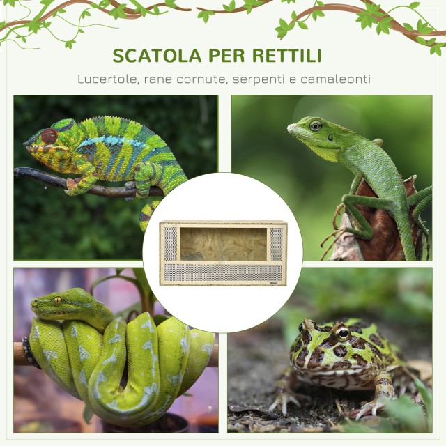 Ξύλινο Ενυδρείο για Ερπετά / Terrarium  με Συρόμενες Γυάλινες Πόρτε...
