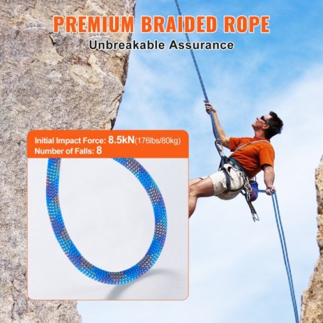 Σχοινί Αναρρίχησης VEVOR 10.2mm 40M Μπλε  DSDLS131YC103J6V8V0